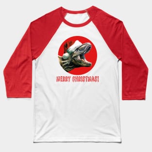 Merry Christmas! T-Rex Print Baseball T-Shirt